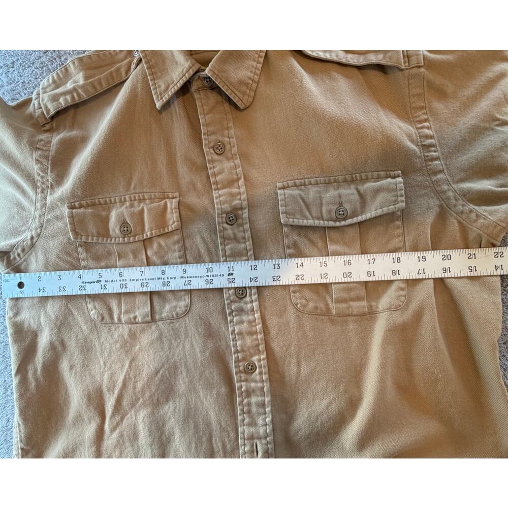 Polo Ralph Lauren Vintage Military Style Shirt 100% Cotton Khaki Mens Medium - Picture 7 of 10